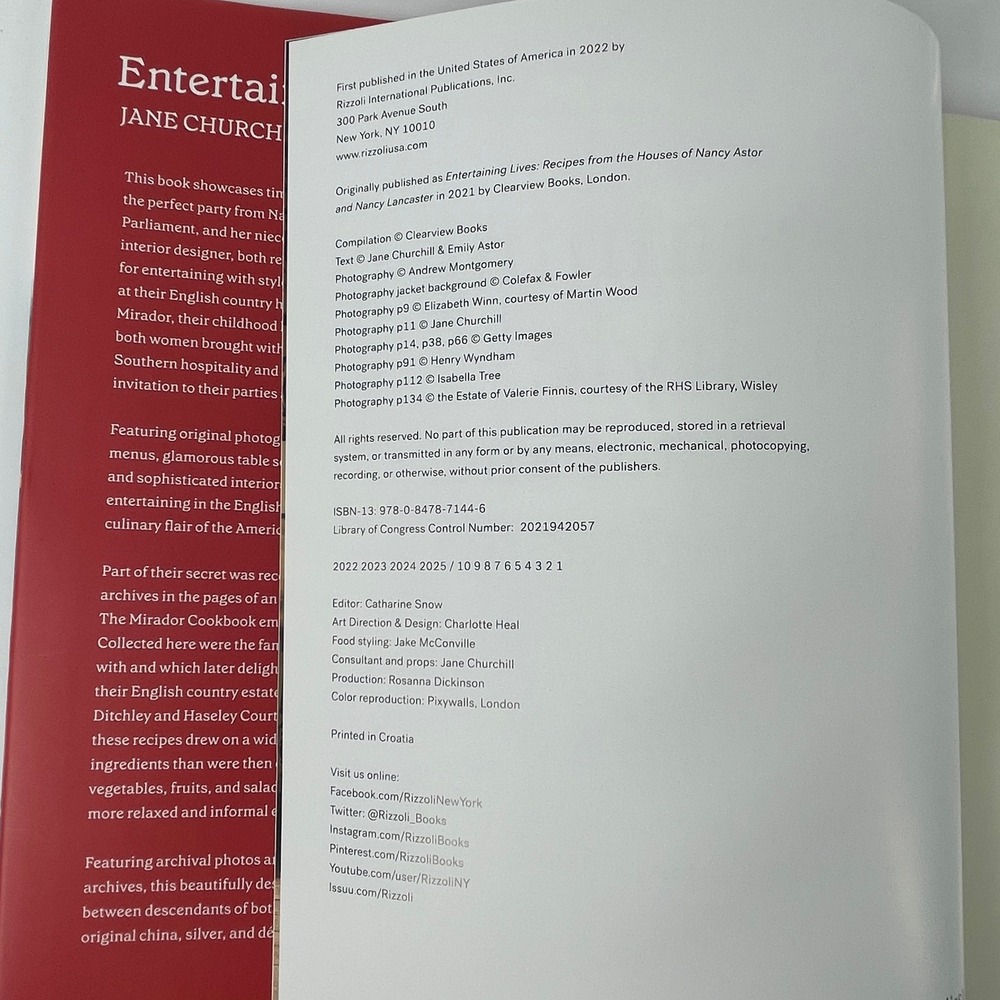 Entertaining in Style Nancy Astor Nancy Lancaster Rizzoli Hardcover Book 2022 - Picture 3 of 12